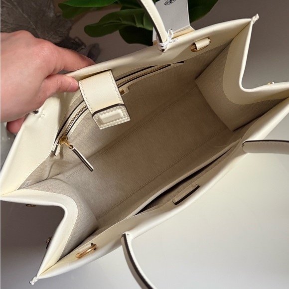 NWT , tory burch ella bio small tote warm white 145612 - Picture 7 of 16